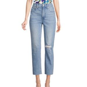 Madewell Blue Ankle Cropped Distressed the perfect vintage Jeans